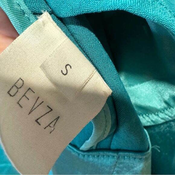 Bevza Teal Satin Button-Up Shirt - Picture 8 of 8